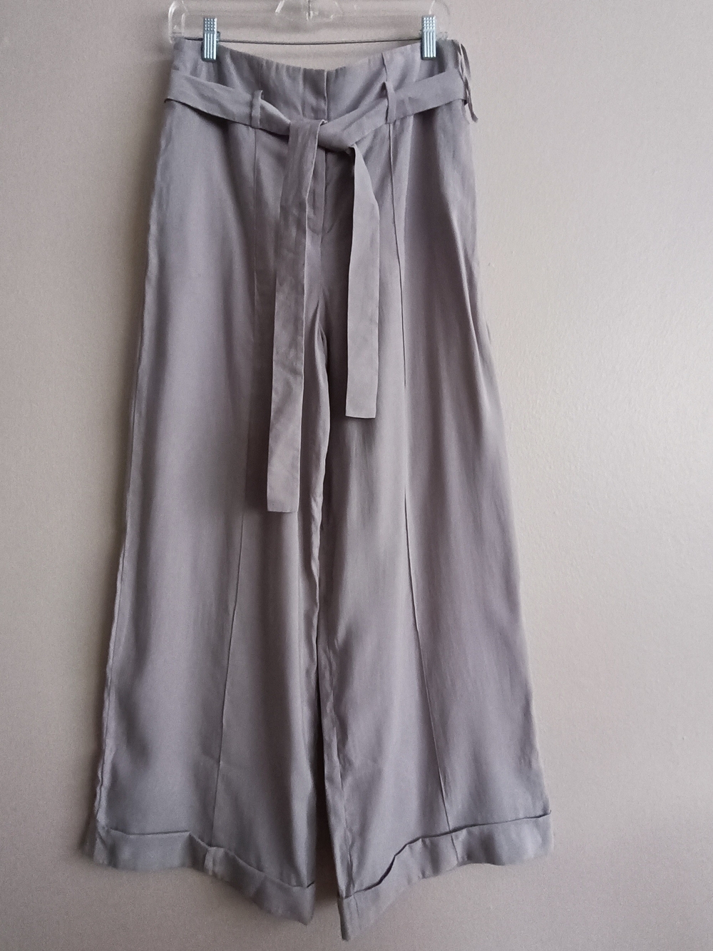 COS Wide Leg Belted Wide Leg Pants Mauve Grey Size 8 / 38 Modal Lyocell Blend